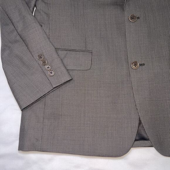Brooks Brothers 346 Stretch Blazer Size 39 Short Wool Brown Micro Houndstooth - Picture 3 of 16